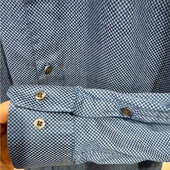 WRK Men’s Shirt Dress Shirt Button Down 100% Cotton Blue White Size Neck 15.5 - Picture 6 of 8